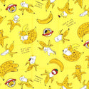 Cotton Fabric - Cat Banana Pattern